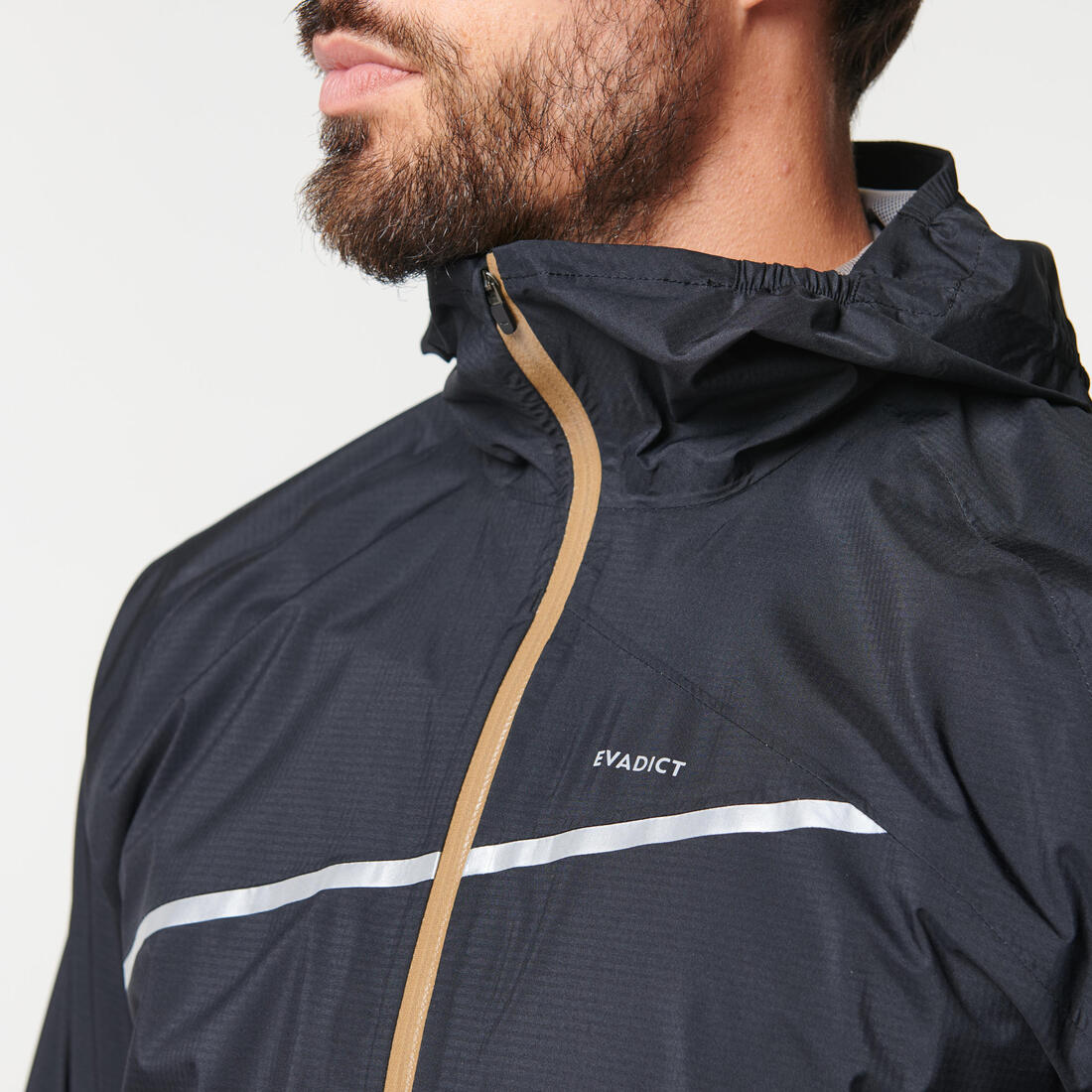 Veste imperméable de running & trail running Homme - KIPRUN Run 500 Rain Noire - Image 3