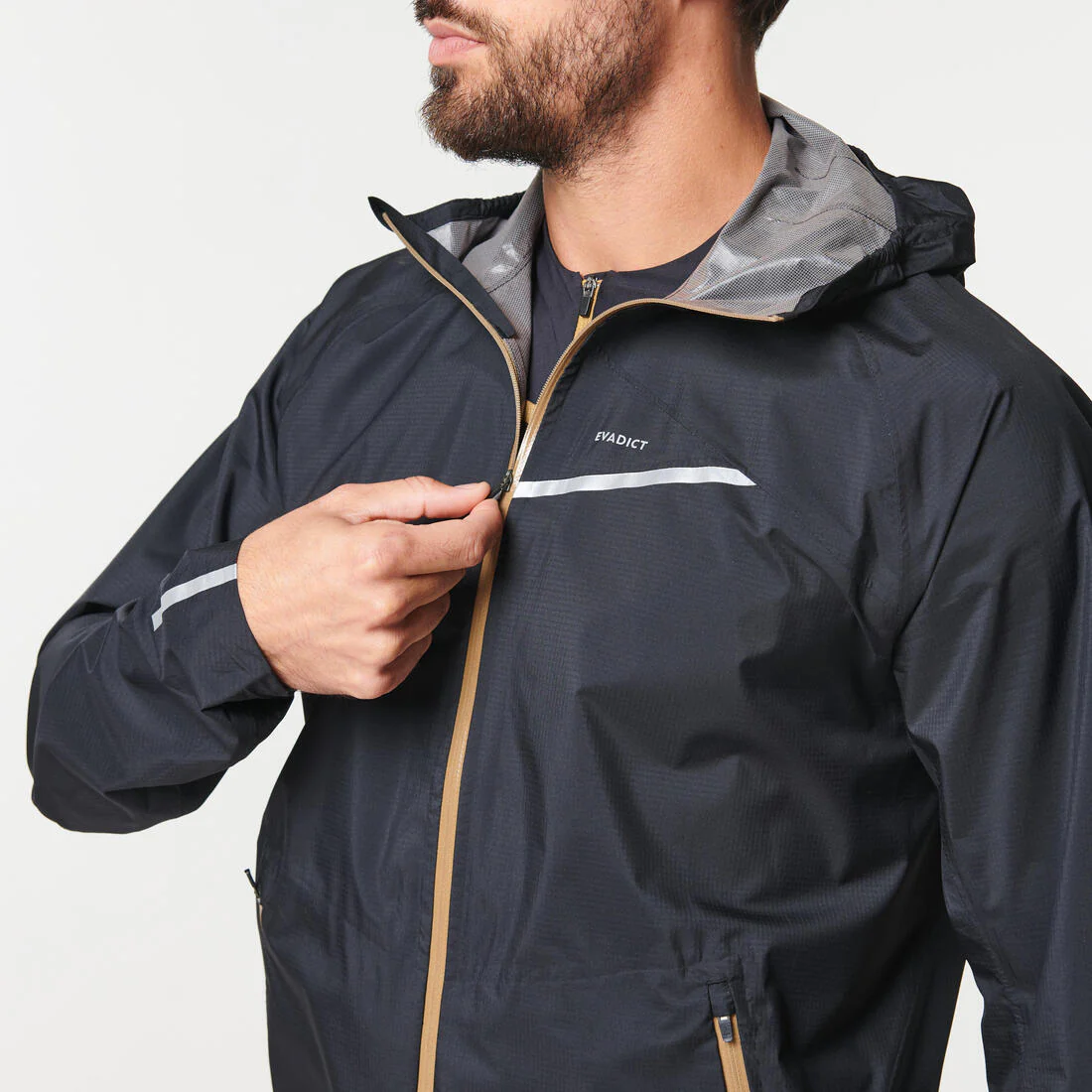 Veste imperméable de running & trail running Homme - KIPRUN Run 500 Rain Noire - Image 4