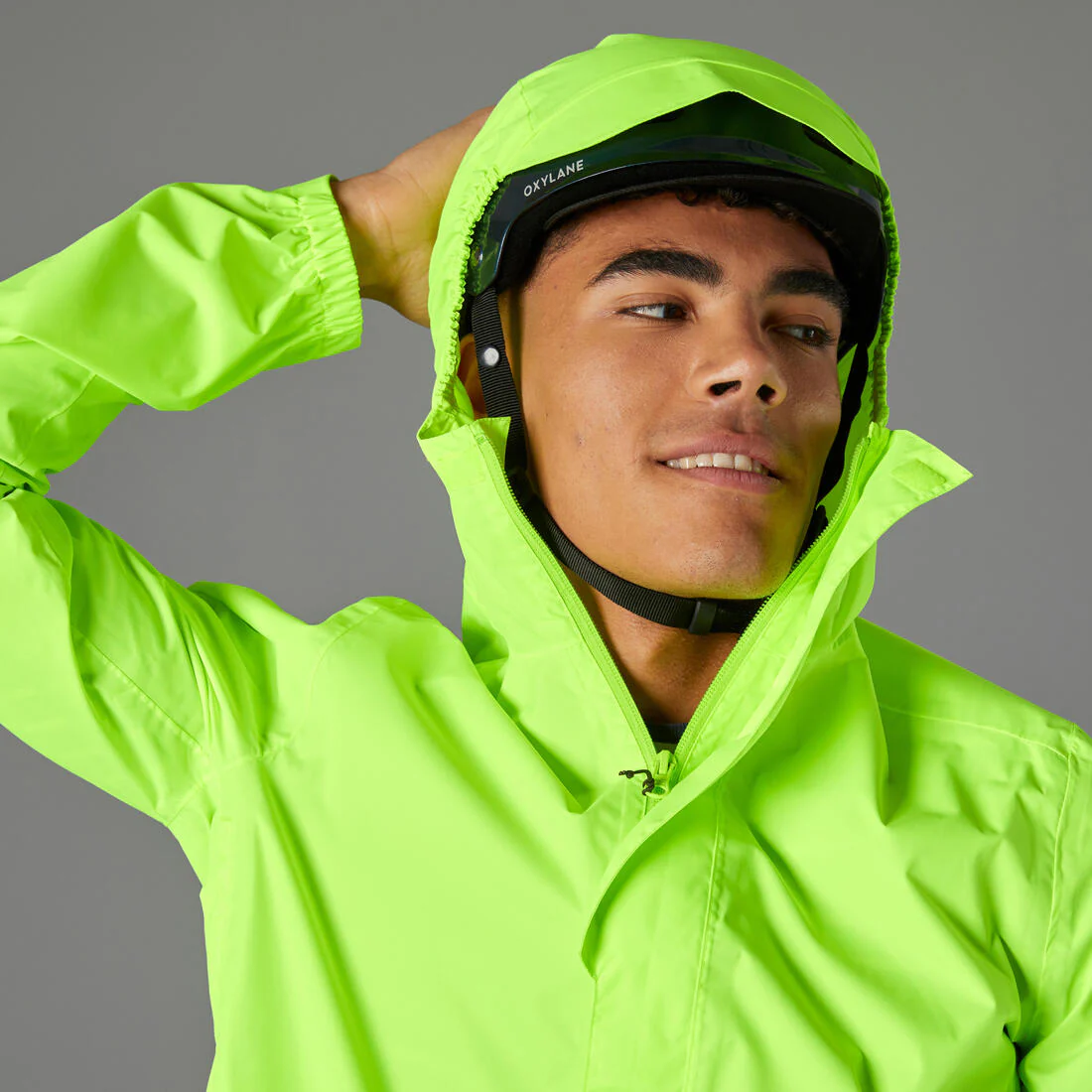 VESTE PLUIE VELO VILLE HOMME 120 JAUNE FLUO CERTIFIÉE EPI VISIBILITÉ JOUR - Image 13