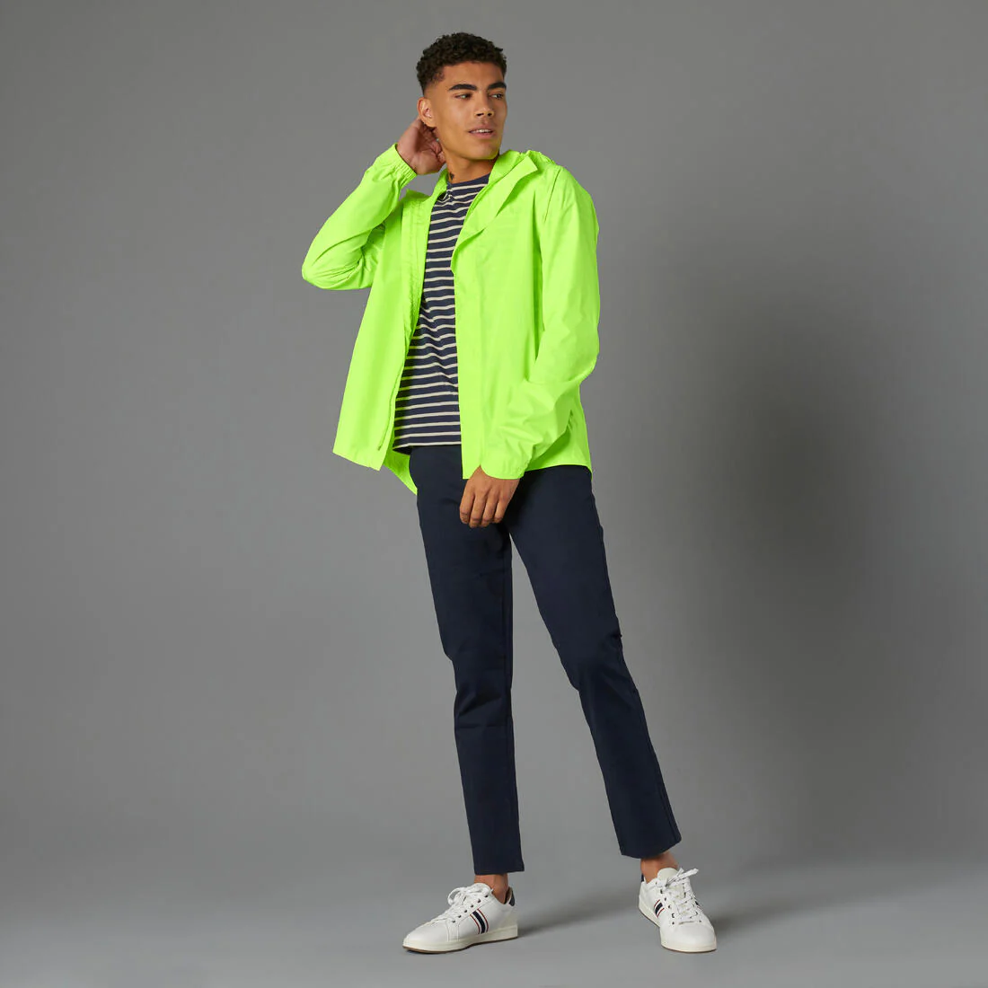 VESTE PLUIE VELO VILLE HOMME 120 JAUNE FLUO CERTIFIÉE EPI VISIBILITÉ JOUR - Image 17