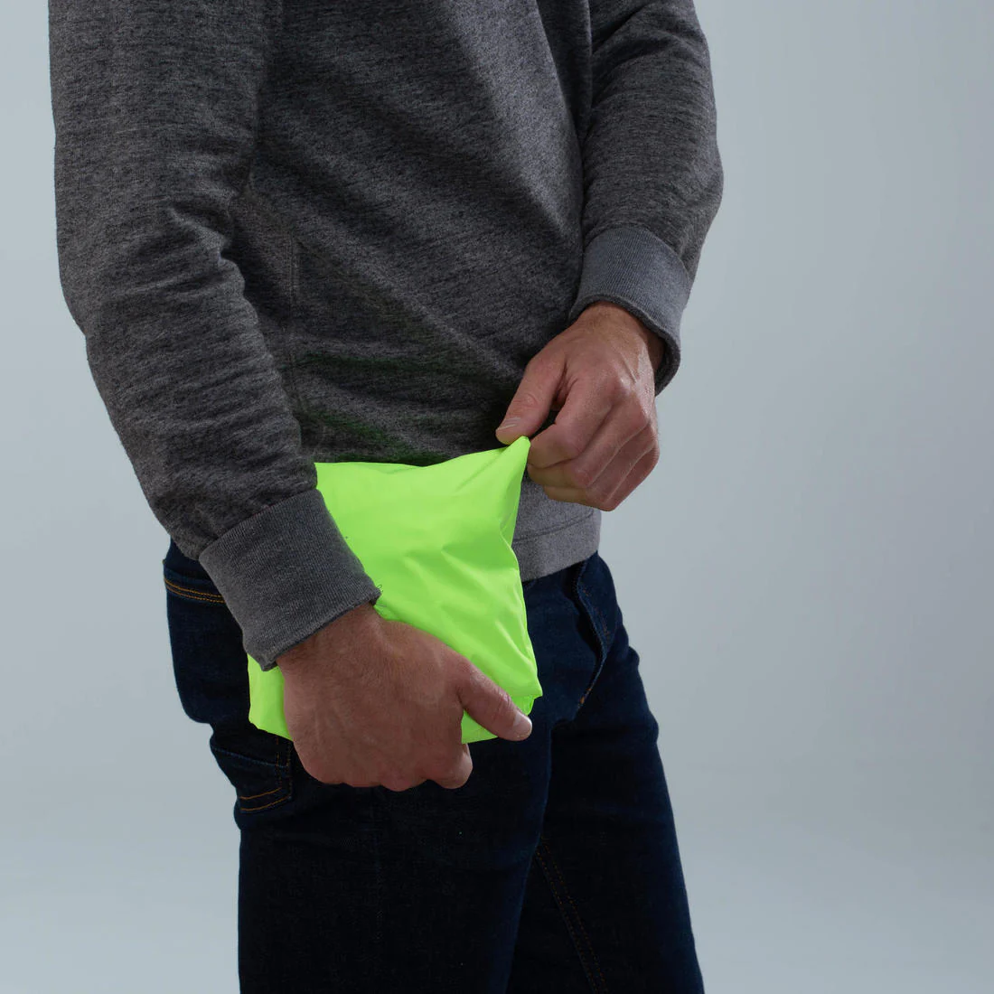 VESTE PLUIE VELO VILLE HOMME 120 JAUNE FLUO CERTIFIÉE EPI VISIBILITÉ JOUR - Image 24