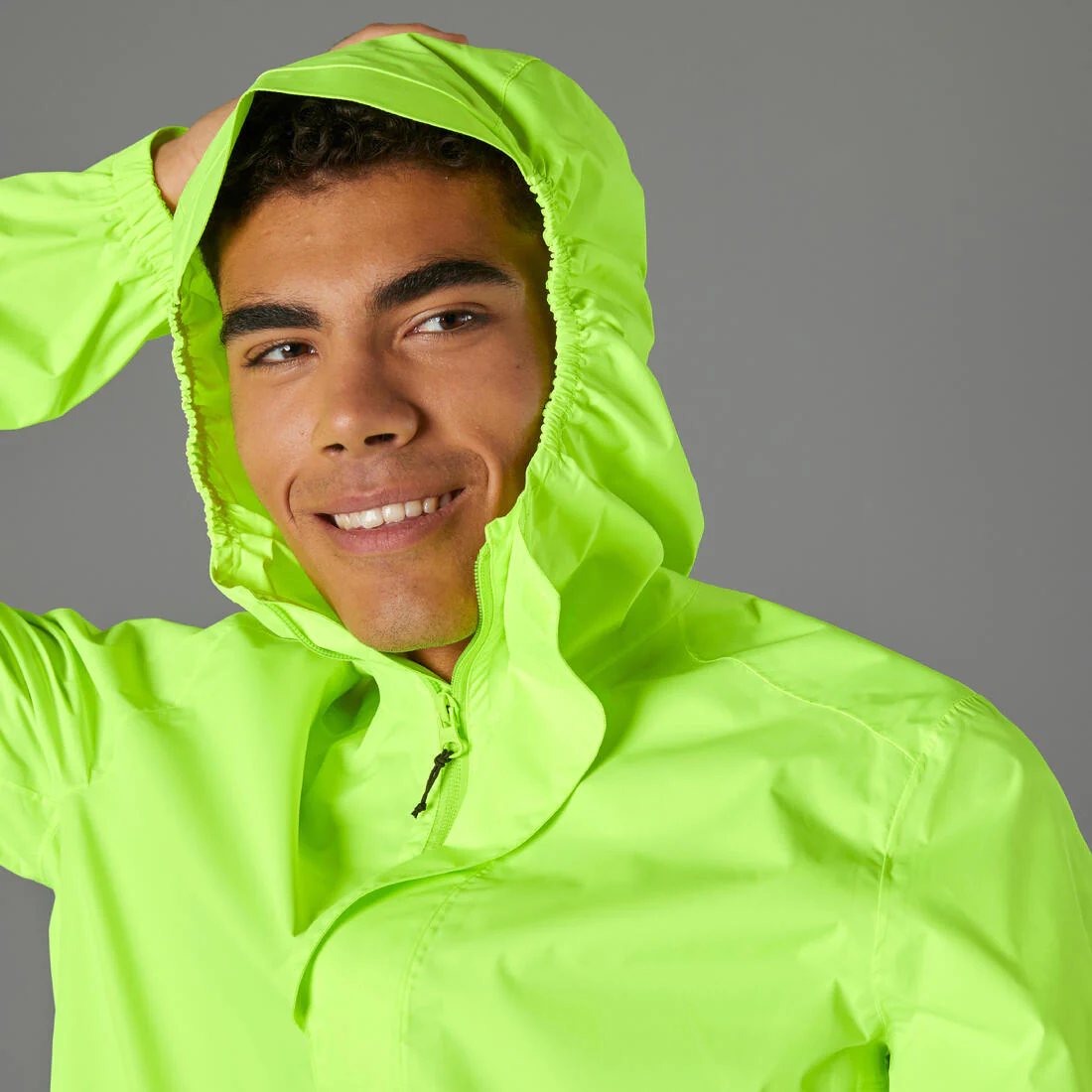 VESTE PLUIE VELO VILLE HOMME 120 JAUNE FLUO CERTIFIÉE EPI VISIBILITÉ JOUR - Image 5