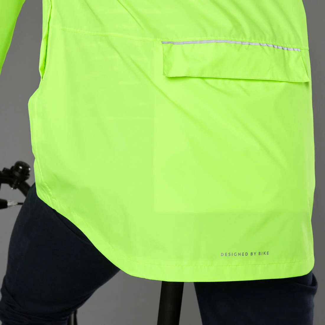 VESTE PLUIE VELO VILLE HOMME 120 JAUNE FLUO CERTIFIÉE EPI VISIBILITÉ JOUR - Image 7