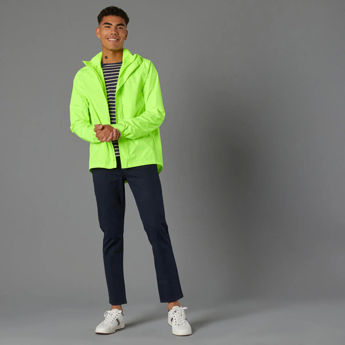 VESTE PLUIE VELO VILLE HOMME 120 JAUNE FLUO CERTIFIÉE EPI VISIBILITÉ JOUR - Image 9