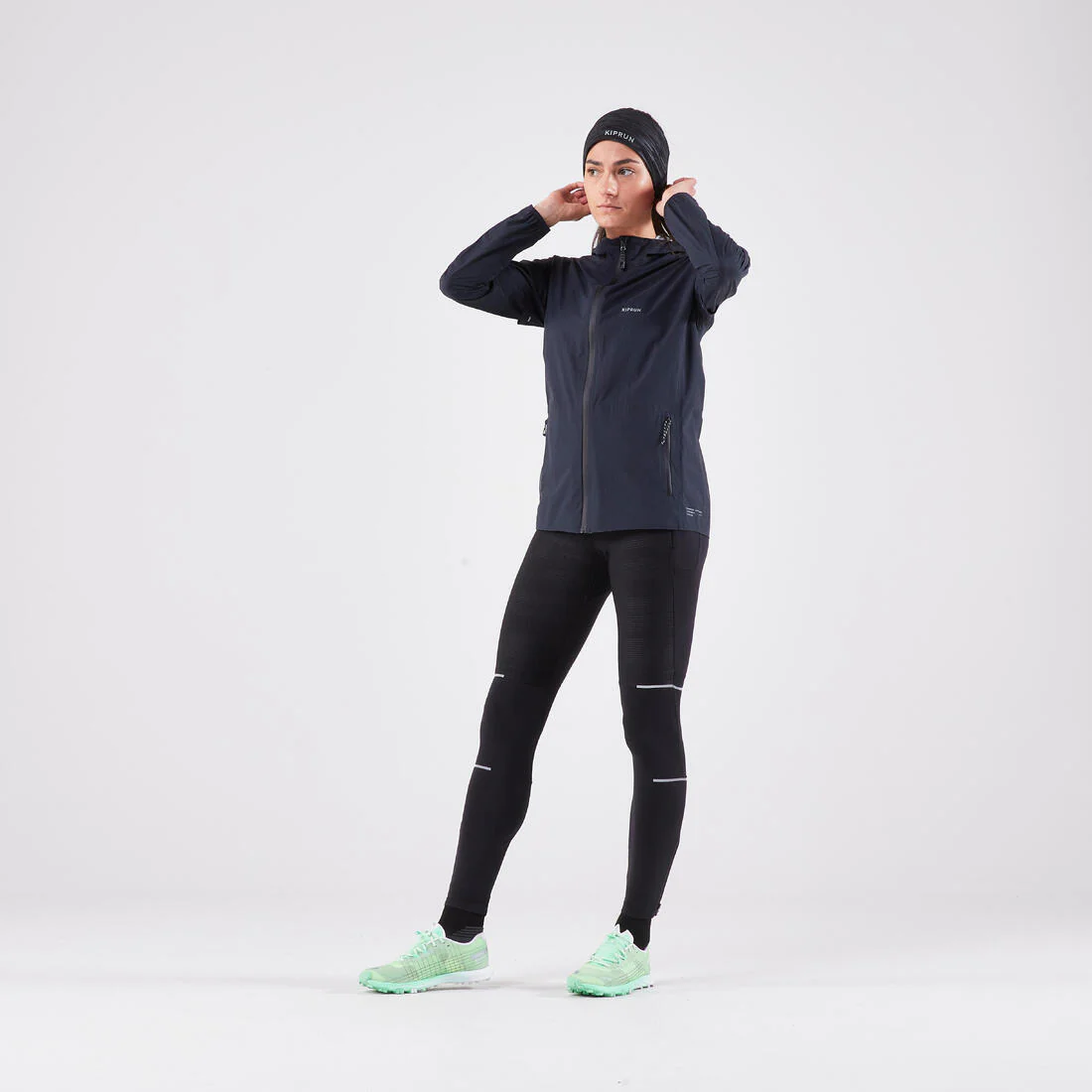 Veste running imperméable Femme, Kiprun Run Rain 900 gris foncé - Image 19