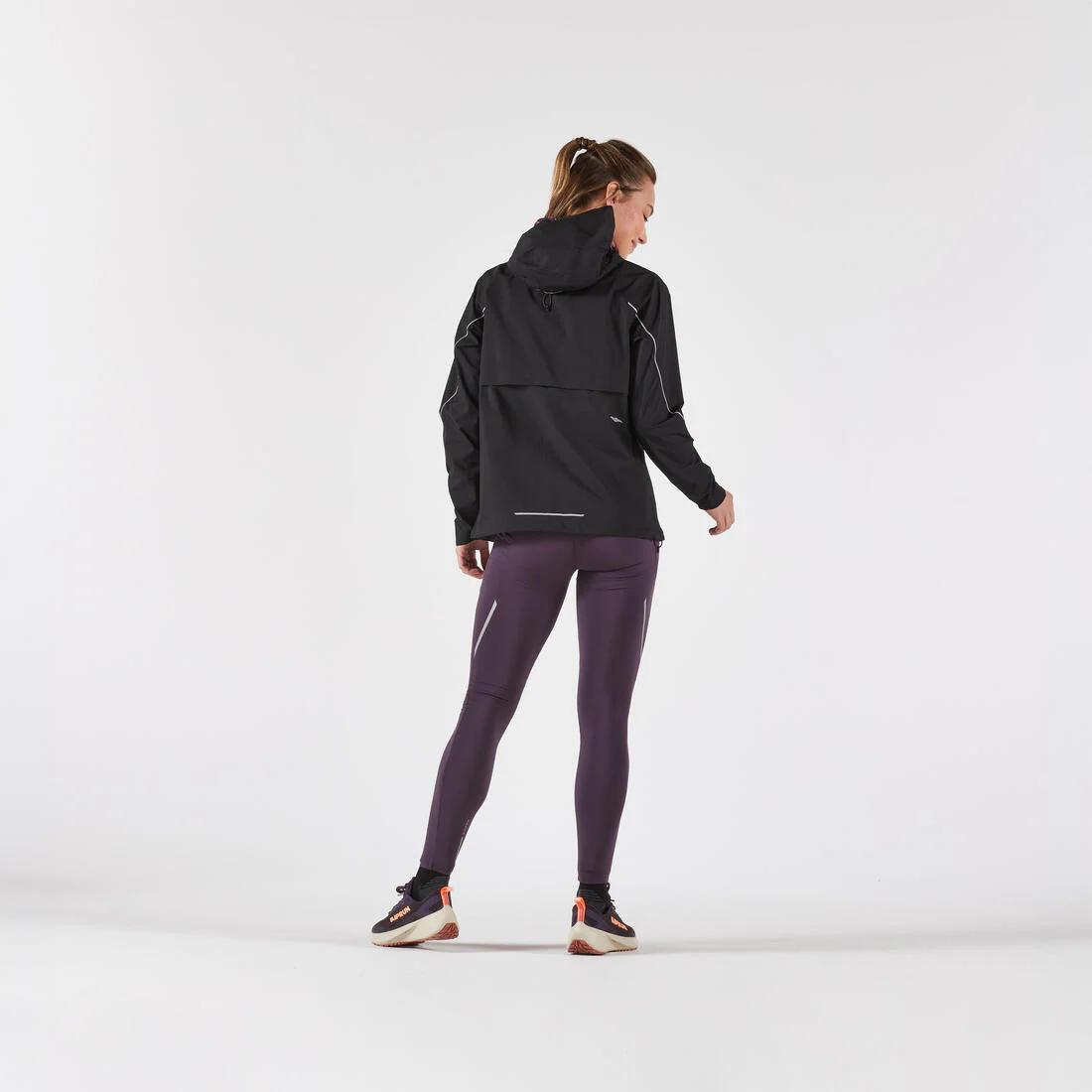 Veste running trail imperméable et respirante Femme, KIPRUN Run 500 aubergine - Image 14