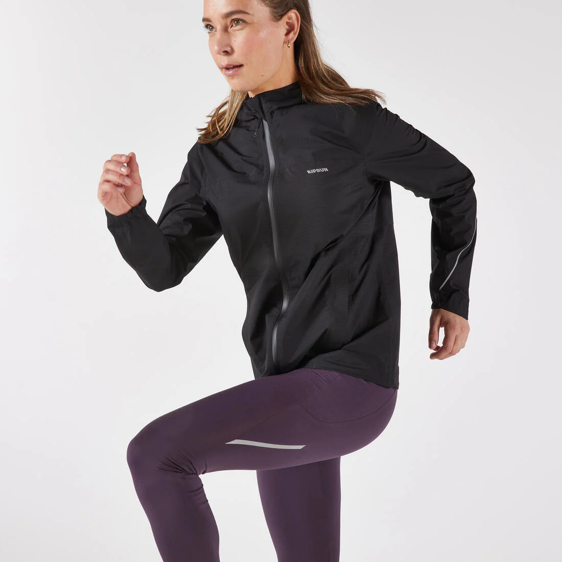 Veste running trail imperméable et respirante Femme, KIPRUN Run 500 aubergine - Image 18