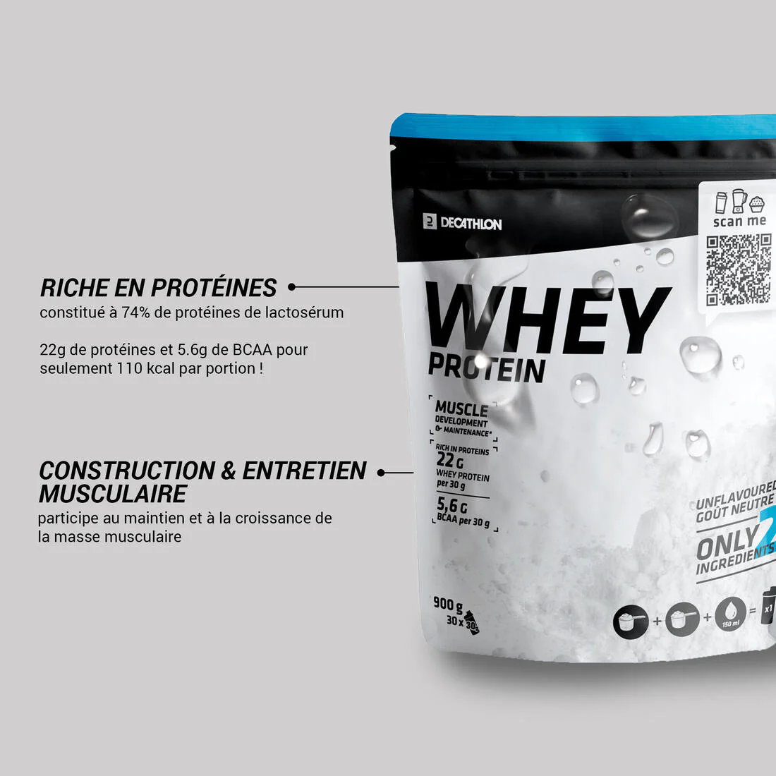 Whey protéine goût neutre 900g - Image 6
